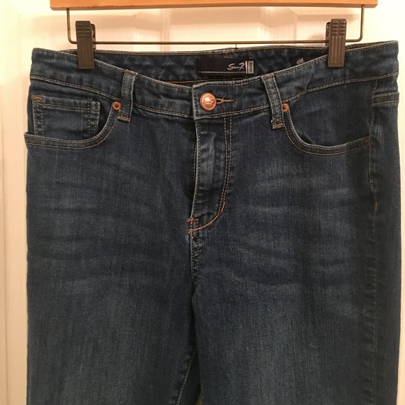 Seven7 Studio Flare Blue Jeans - Size 8 - Picture 6 of 6